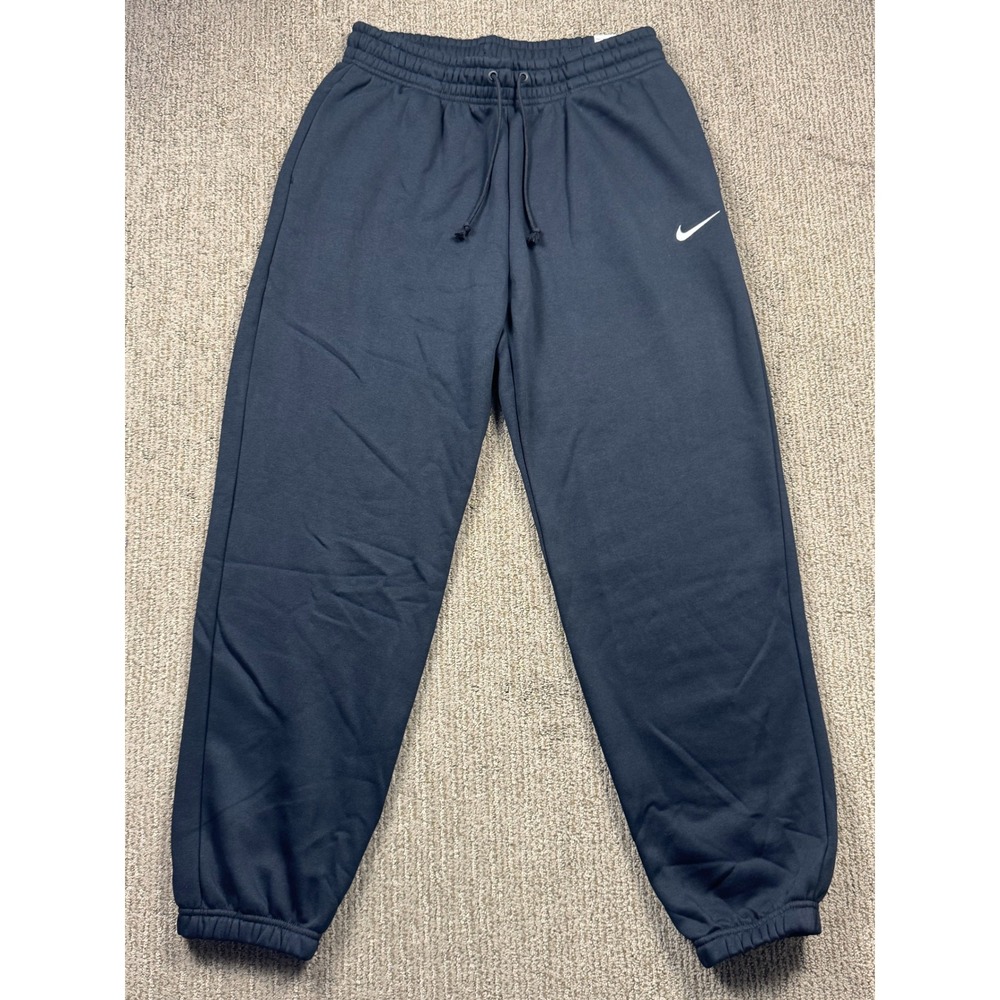 Nike High Rise Oversized Full Length Sweatpants Womens M Black
